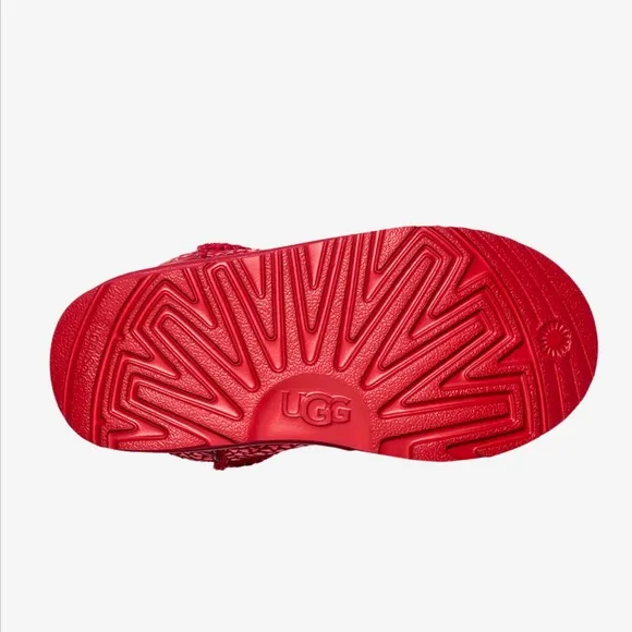 UGG Big Girls Classic II Gel Hearts Red