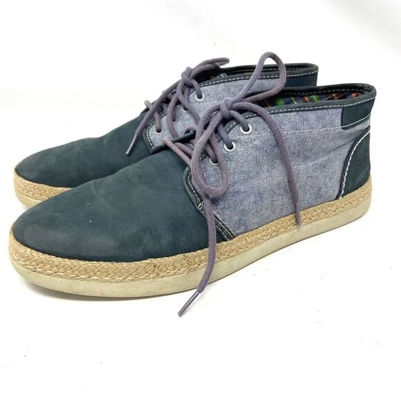 UGG Cantrell Chukka Lace Up Ankle Boot Shoes Blue Suede Canvas