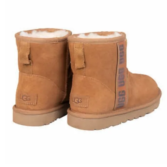 Ugg classic mini side logo ii boot, tan, new in box