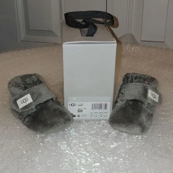 Ugg I Bixbee Charcoal Soft Bottom Baby Infant Shoes Size S 2/3 6-12 Months New
