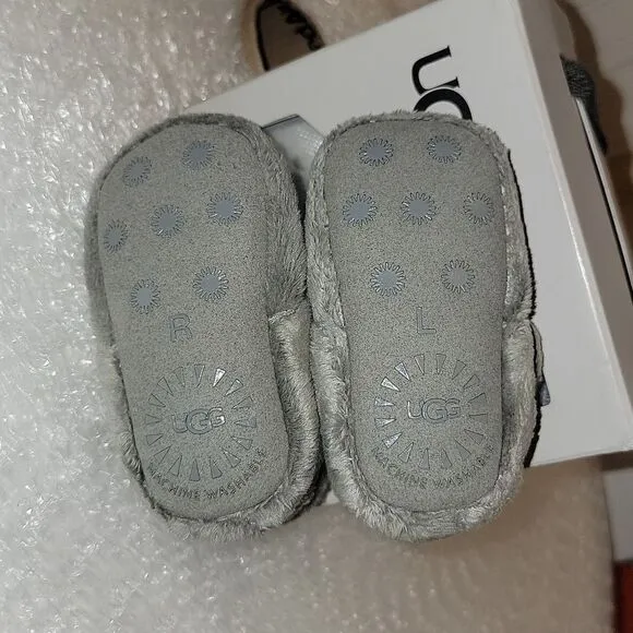 Ugg I Bixbee Charcoal Soft Bottom Baby Infant Shoes Size S 2/3 6-12 Months New