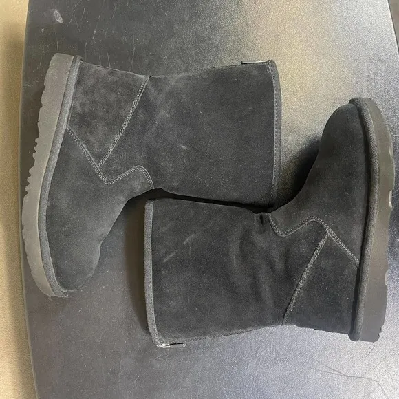 Ugg K Lil Sunshine II Boots Size 3 Leather Suede Ankle Wool Sole