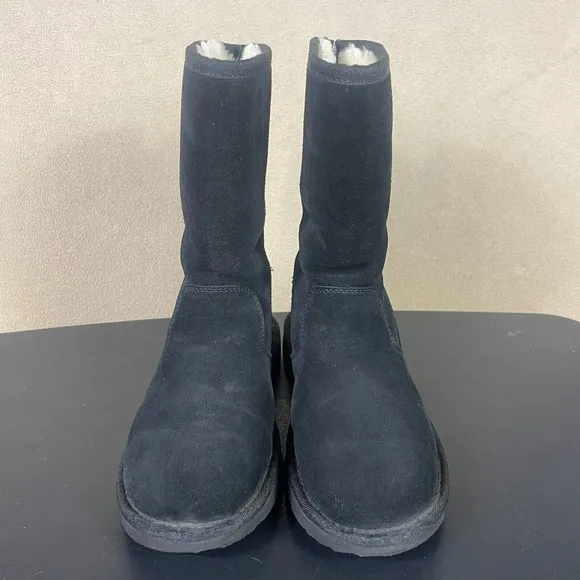 Ugg K Lil Sunshine II Boots Size 3 Leather Suede Ankle Wool Sole