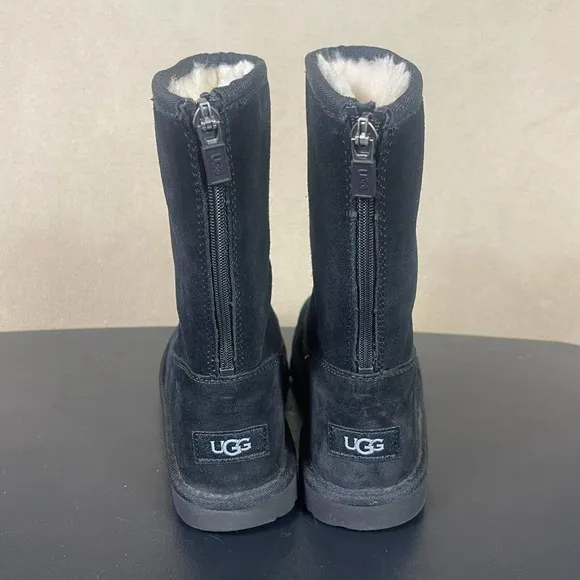 Ugg K Lil Sunshine II Boots Size 3 Leather Suede Ankle Wool Sole