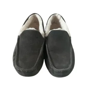 Ugg Mens ascot charcoal waterproof leather sheepskin lined moccasins shoes Sz 13