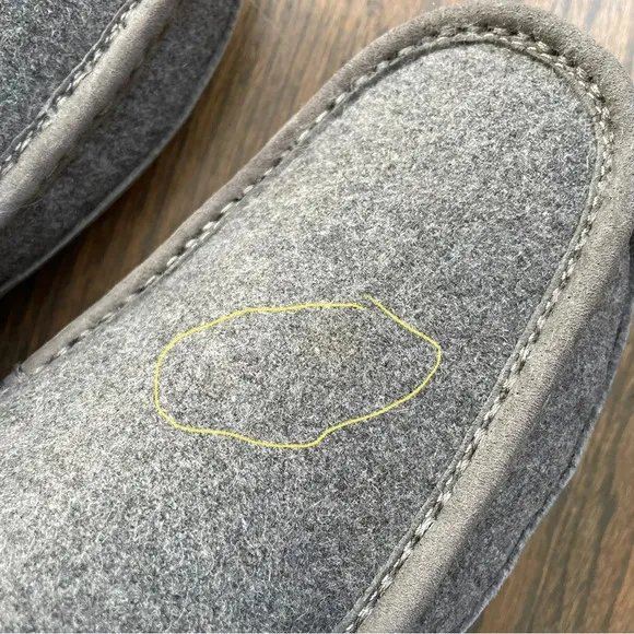 UGG Men's Ascot Wool Grey Moccasins Slipper Shoes 3233