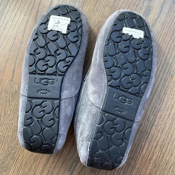 UGG Men's Ascot Wool Grey Moccasins Slipper Shoes 3233