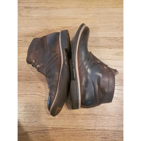 UGG Men's Dagmann Boot Leather Shoes Chukka Ankle Brown Lace Up 10