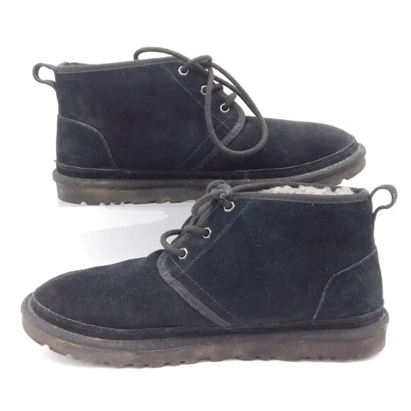 UGG Neumel Iconic Heritage Chukka Suede Boot Shoes | Black | Lace Up | EUC | 11