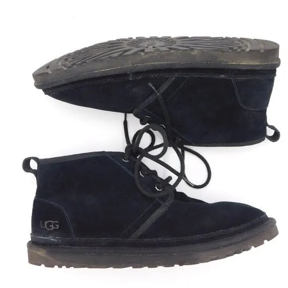 UGG Neumel Iconic Heritage Chukka Suede Boot Shoes | Black | Lace Up | EUC | 11