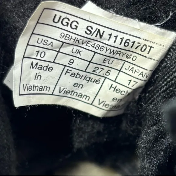 UGG NEUMEL II GRAPHIC STITCH BLACK SUEDE BOOTS SIZE 10 TODDLER