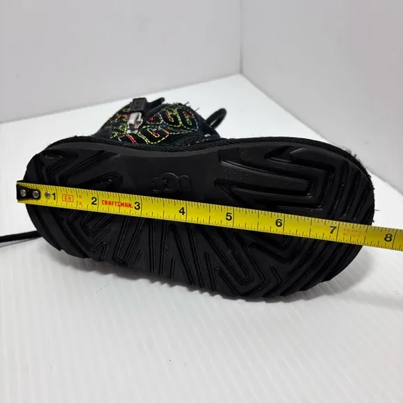 UGG NEUMEL II GRAPHIC STITCH BLACK SUEDE BOOTS SIZE 10 TODDLER