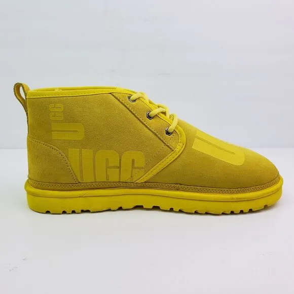 UGG Neumel Scatter Graphic Mens Size 11 Yellow Suede Chukka Boot Shoes 1134853
