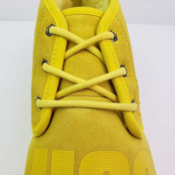 UGG Neumel Scatter Graphic Mens Size 11 Yellow Suede Chukka Boot Shoes 1134853