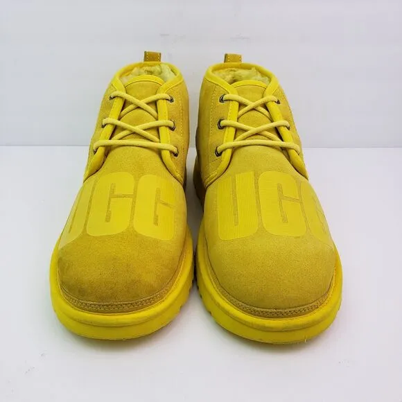 UGG Neumel Scatter Graphic Mens Size 11 Yellow Suede Chukka Boot Shoes 1134853