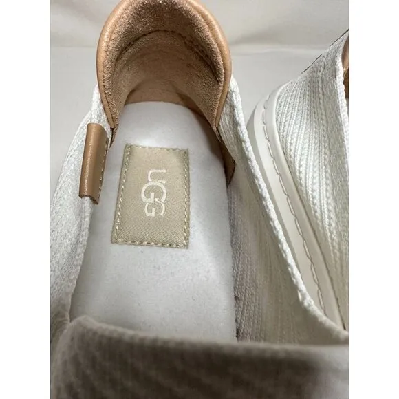UGG Sammy Alameda Slip-on Sneaker Comfort Woven Shoes in White Women's Size 6