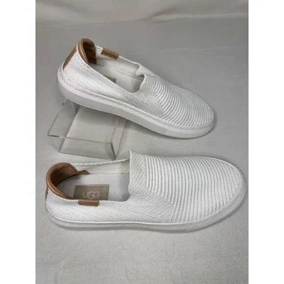 UGG Sammy Alameda Slip-on Sneaker Comfort Woven Shoes in White Women's Size 6