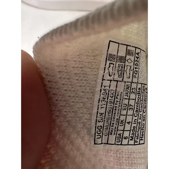 UGG Sammy Alameda Slip-on Sneaker Comfort Woven Shoes in White Women's Size 6