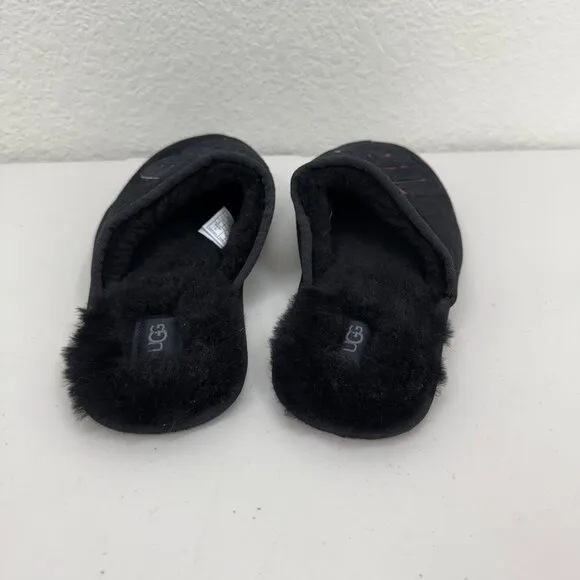Ugg Scuff Graphic Shadow Black Suede House Slippers Shoes 1129139 Mens size 9