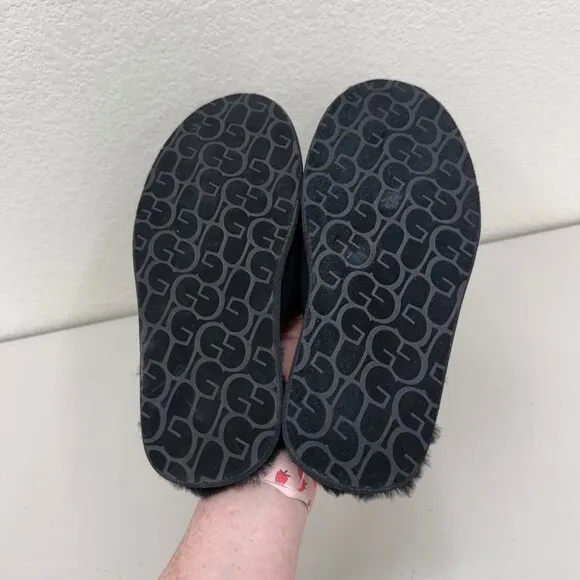 Ugg Scuff Graphic Shadow Black Suede House Slippers Shoes 1129139 Mens size 9