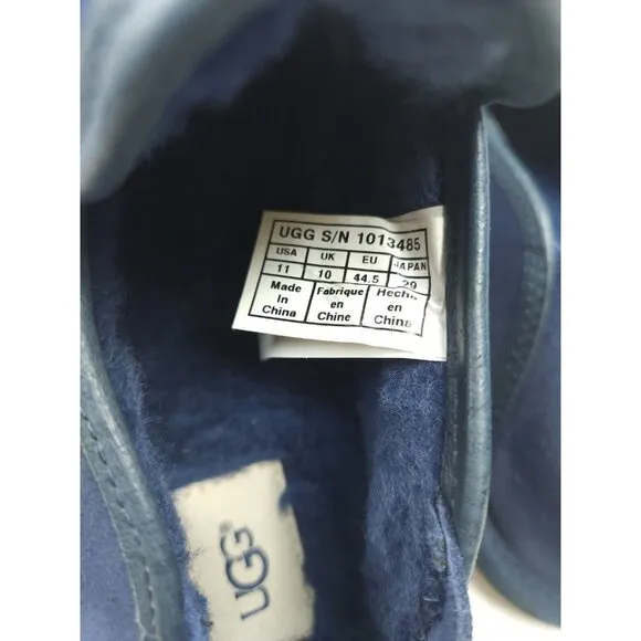 UGG Shoes Mens Size US 11 Kenton Suede Slipper Sheepskin Suede Shearling Blue