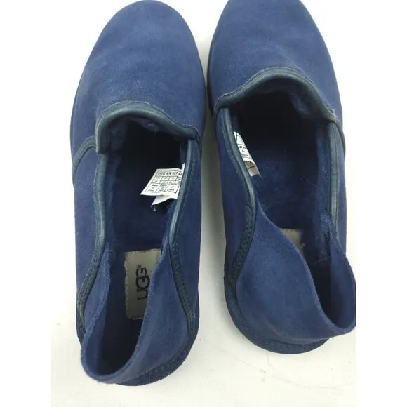 UGG Shoes Mens Size US 11 Kenton Suede Slipper Sheepskin Suede Shearling Blue