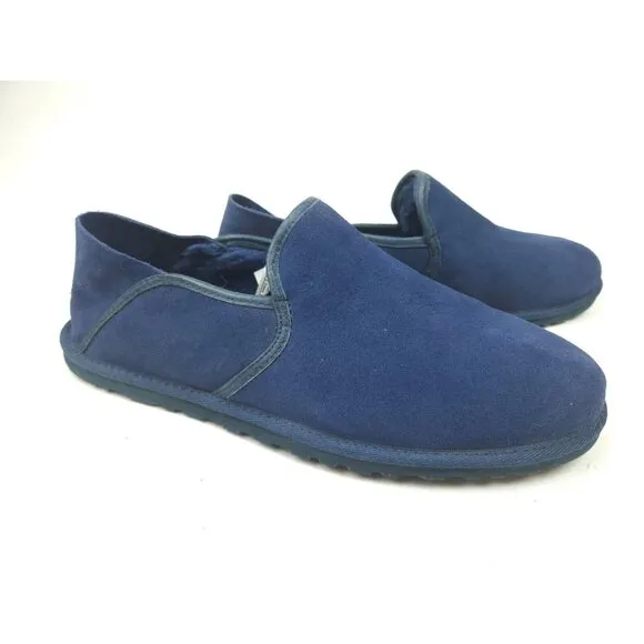 UGG Shoes Mens Size US 11 Kenton Suede Slipper Sheepskin Suede Shearling Blue