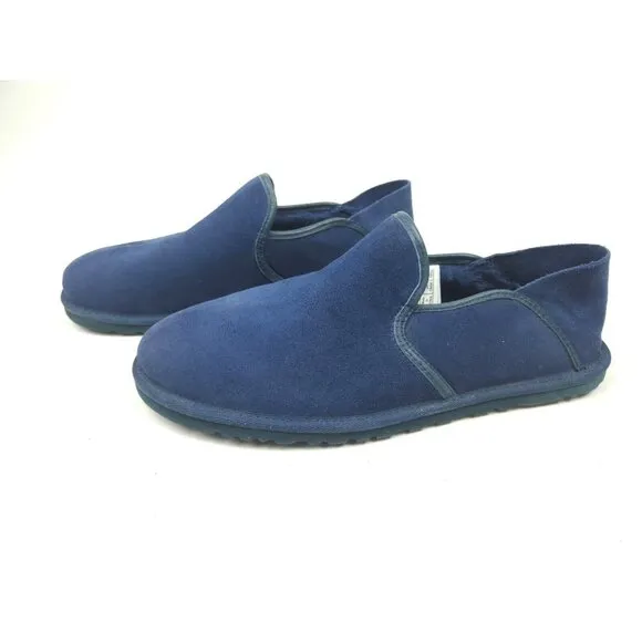UGG Shoes Mens Size US 11 Kenton Suede Slipper Sheepskin Suede Shearling Blue