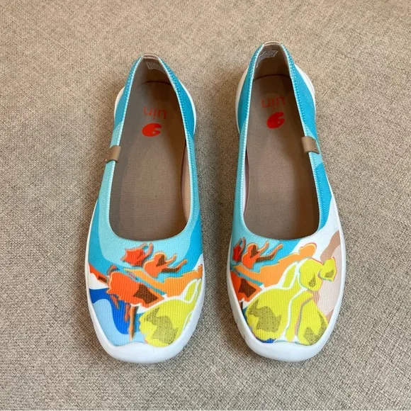 UIN Edgar Degas V1 Menorca Ballet Dancers Slip on Knit Ballet Flats size 8