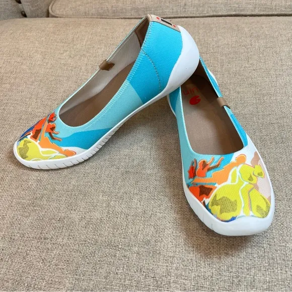 UIN Edgar Degas V1 Menorca Ballet Dancers Slip on Knit Ballet Flats size 8