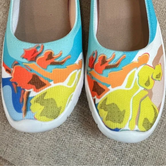 UIN Edgar Degas V1 Menorca Ballet Dancers Slip on Knit Ballet Flats size 8