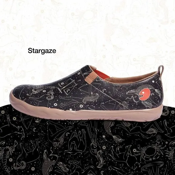 UIN Men's Walking Travel Shoes Microfiber Casual Comfort Sneaker (Stargaze)