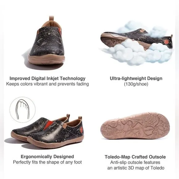 UIN Men's Walking Travel Shoes Microfiber Casual Comfort Sneaker (Stargaze)