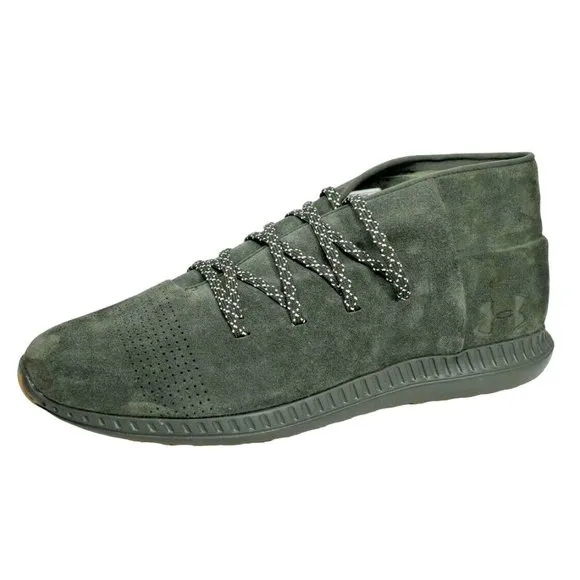 Under Armor Mens 12 Suede Veloce Mid Shoes Green New