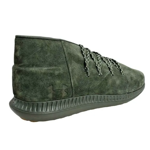 Under Armor Mens 12 Suede Veloce Mid Shoes Green New