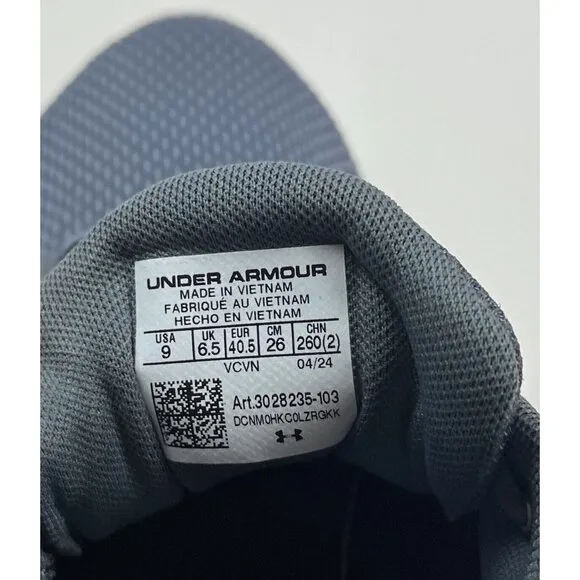 Under Armour Charged Escape 4 NM Womens 9 Gray Running Shoes 3028235-103