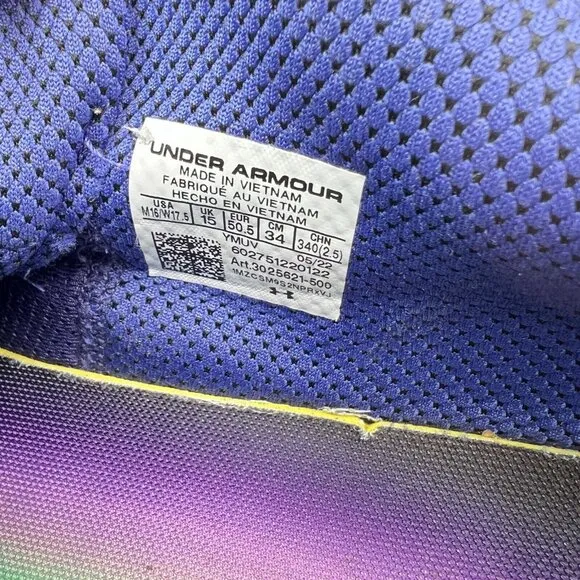 Under Armour Curry Flow 10 Men Size 16 Northern Light Purple Low Basketball Shoe