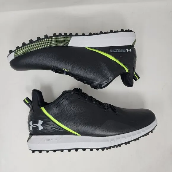 Under Armour Golf Shoes Mens 10.5 Black HOVR Drive SL Leather Upper Logo Comfort