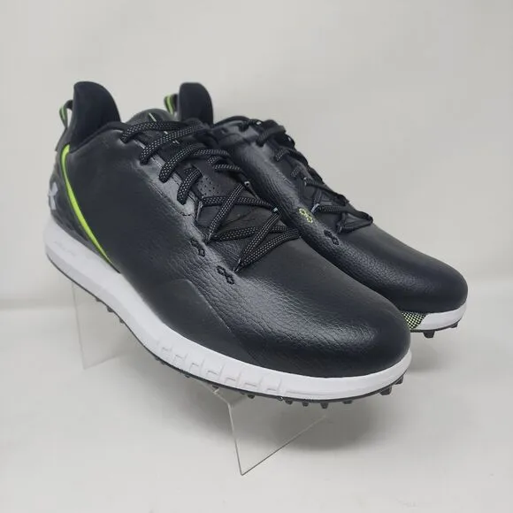 Under Armour Golf Shoes Mens 10.5 Black HOVR Drive SL Leather Upper Logo Comfort