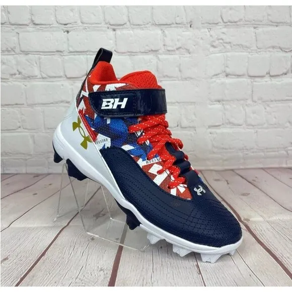 Under Armour Harper 7 Mid USA Baseball Shoes Youth Size 5Y (3025599-400)