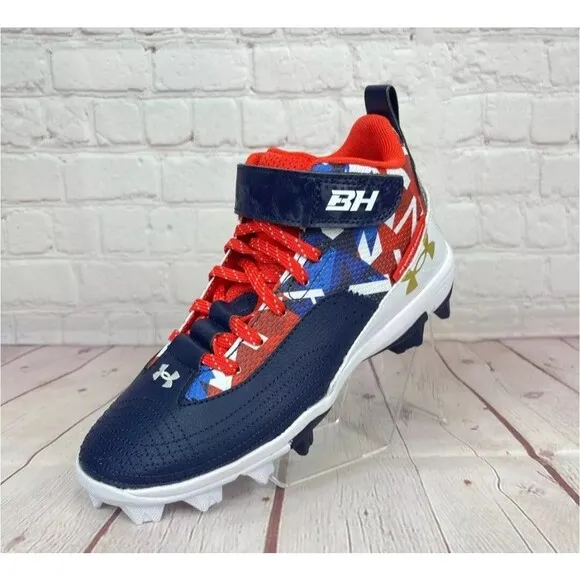 Under Armour Harper 7 Mid USA Baseball Shoes Youth Size 5Y (3025599-400)