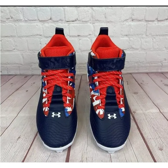 Under Armour Harper 7 Mid USA Baseball Shoes Youth Size 5Y (3025599-400)