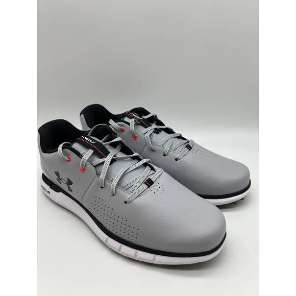 Under Armour HOVR Fade 2 Spikeless Golf Shoes Gray Black Red Men Size 10