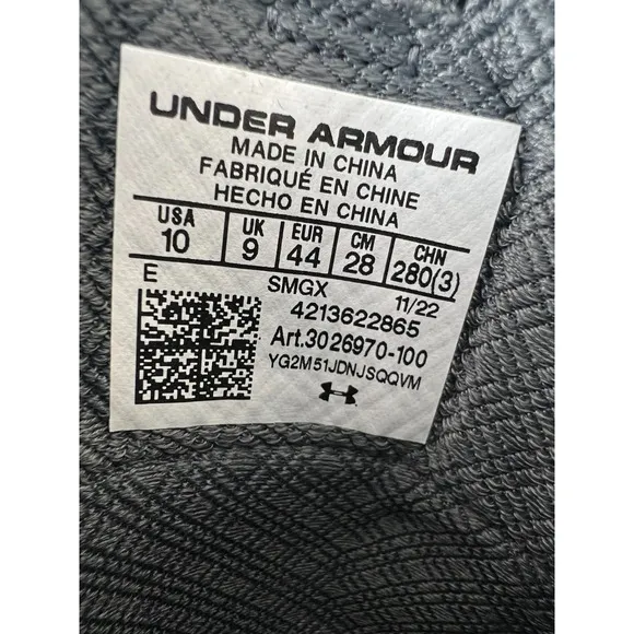 Under Armour HOVR Fade 2 Spikeless Golf Shoes Gray Black Red Men Size 10