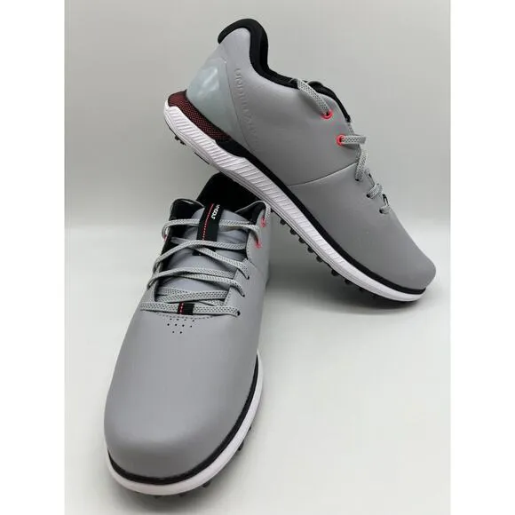 Under Armour HOVR Fade 2 Spikeless Golf Shoes Gray Black Red Men Size 10