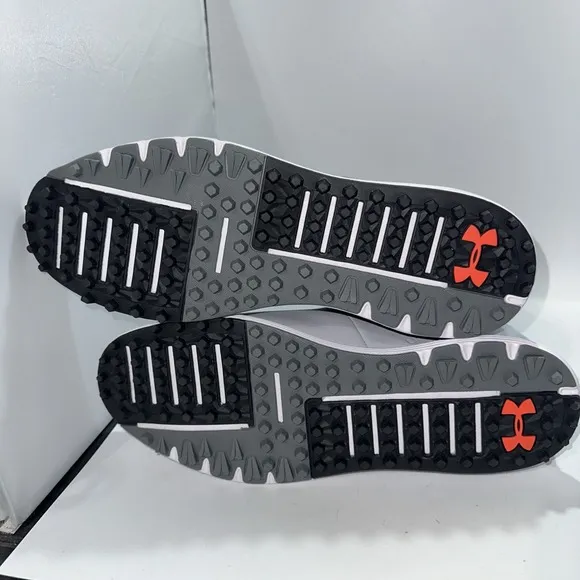 Under Armour HOVR Fade 2 Spikeless Golf Shoes Gray Black Red Men Size 12 (2-Q)