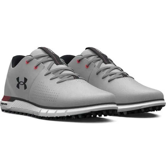 Under Armour HOVR Fade 2 Spikeless Golf Shoes Gray Black Red Men Size 12 (2-Q)