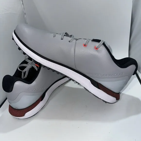 Under Armour HOVR Fade 2 Spikeless Golf Shoes Gray Black Red Men Size 12 (2-Q)