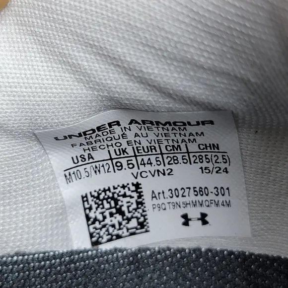Under Armour Velociti Pro UA Grey Red White Men Sz 10.5 Shoes 3027560-301 New