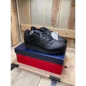 Us8.5 Reebok CL Renaissance Womens Shoes Black Low Top Casual V66941